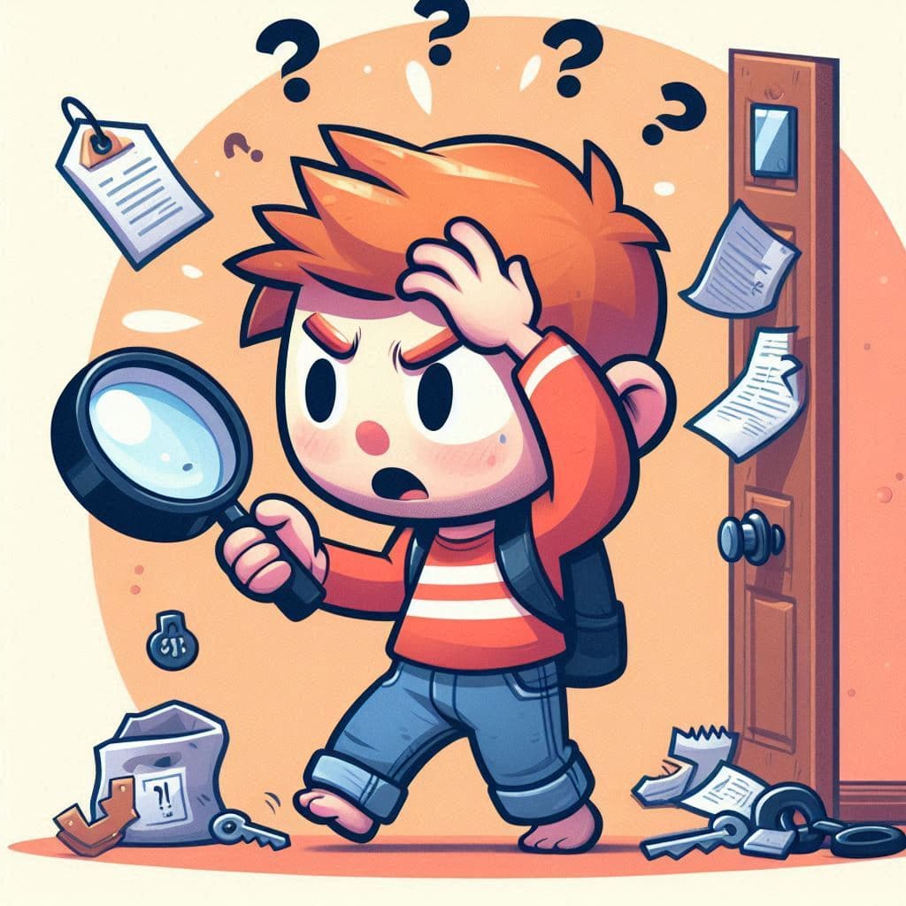 Illustration of a person searching for something